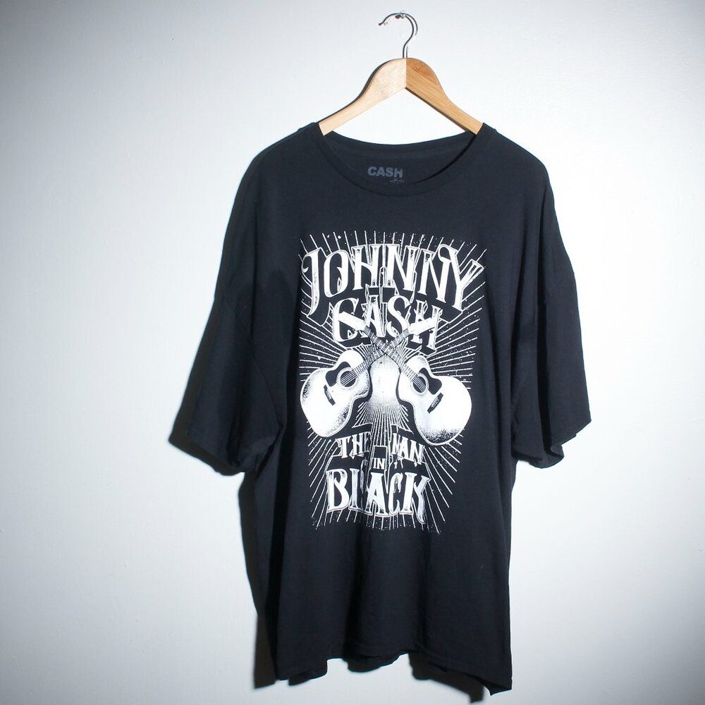 Johnny Cash Shirt Mens 3XL Black Man In Black Tee